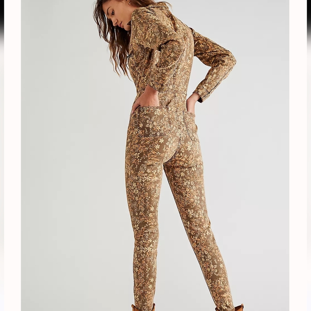 Free People Cappuccino Combo Jumpsuit Size XS